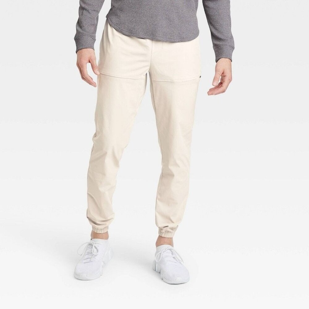 All in Motion Men's Utility Tapered Jogger Pants, Stone, Size XXL, NWT